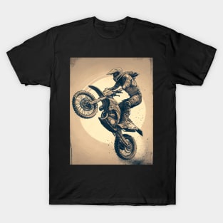 Dirt bike stunt tan background T-Shirt